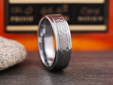 The Blacksmith | Hammered Tungsten Ring with Two Grooved Edges